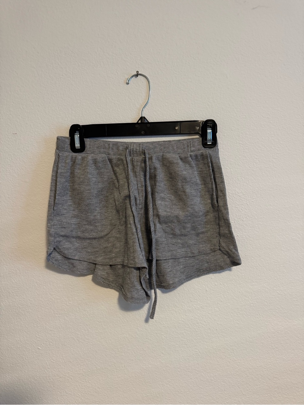 Women's Gray Knit Drawstring Lounge Shorts